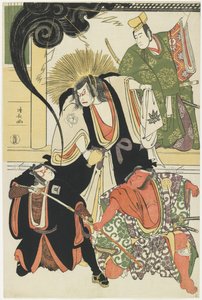 Scène uit het AKbuki Toneelstuk Yukimotsutake furisode Genji, 1785